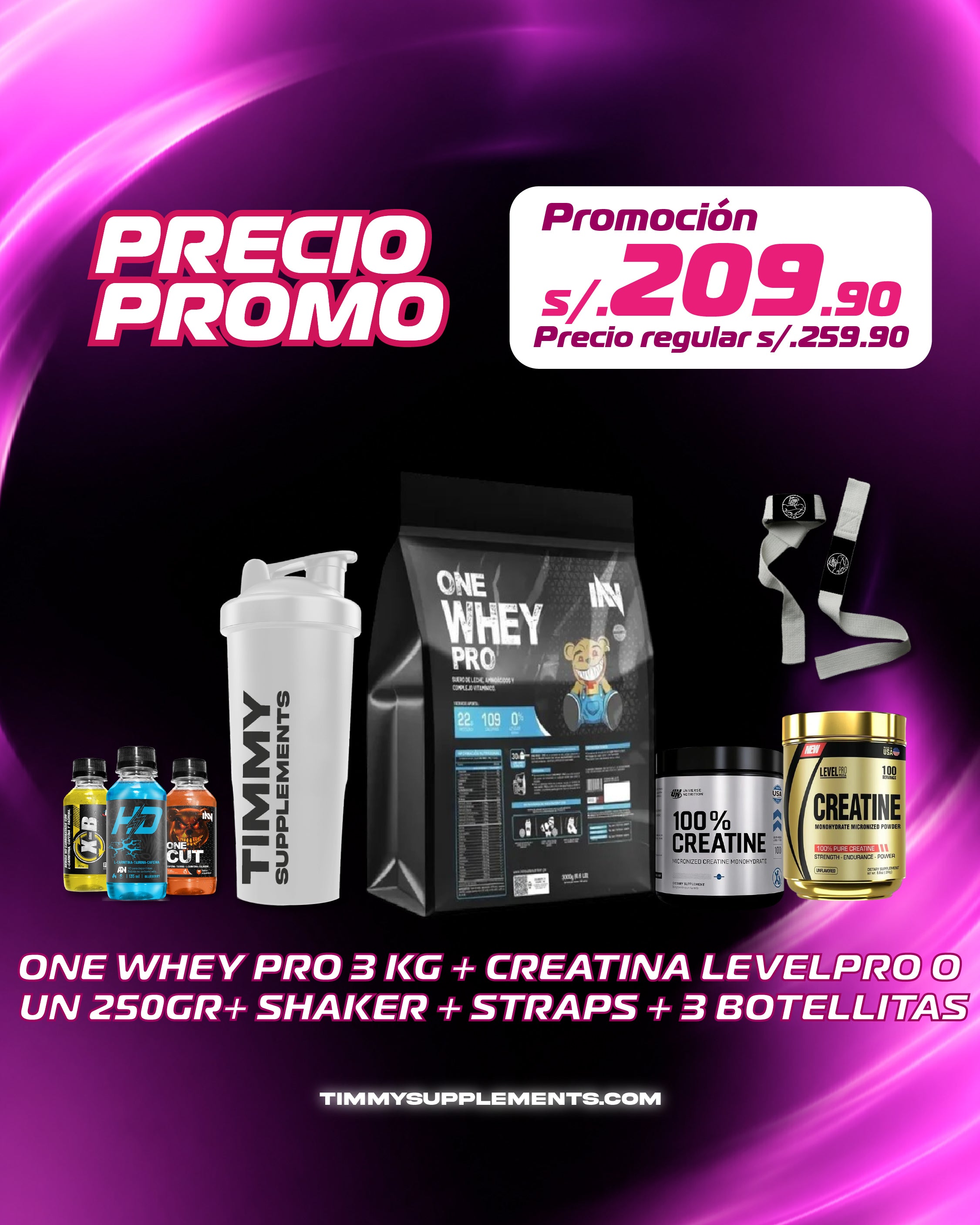 ONE WHEY PRO 3 KG + CREATINA  250GR
