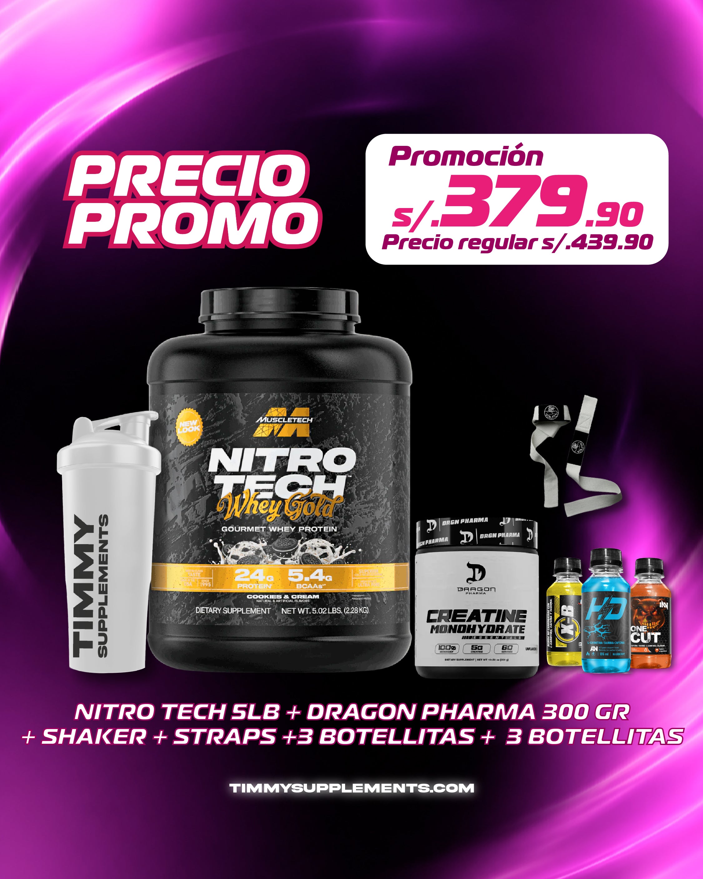 NITRO TECH 5LBS + CREATINA DRAGON 300GR