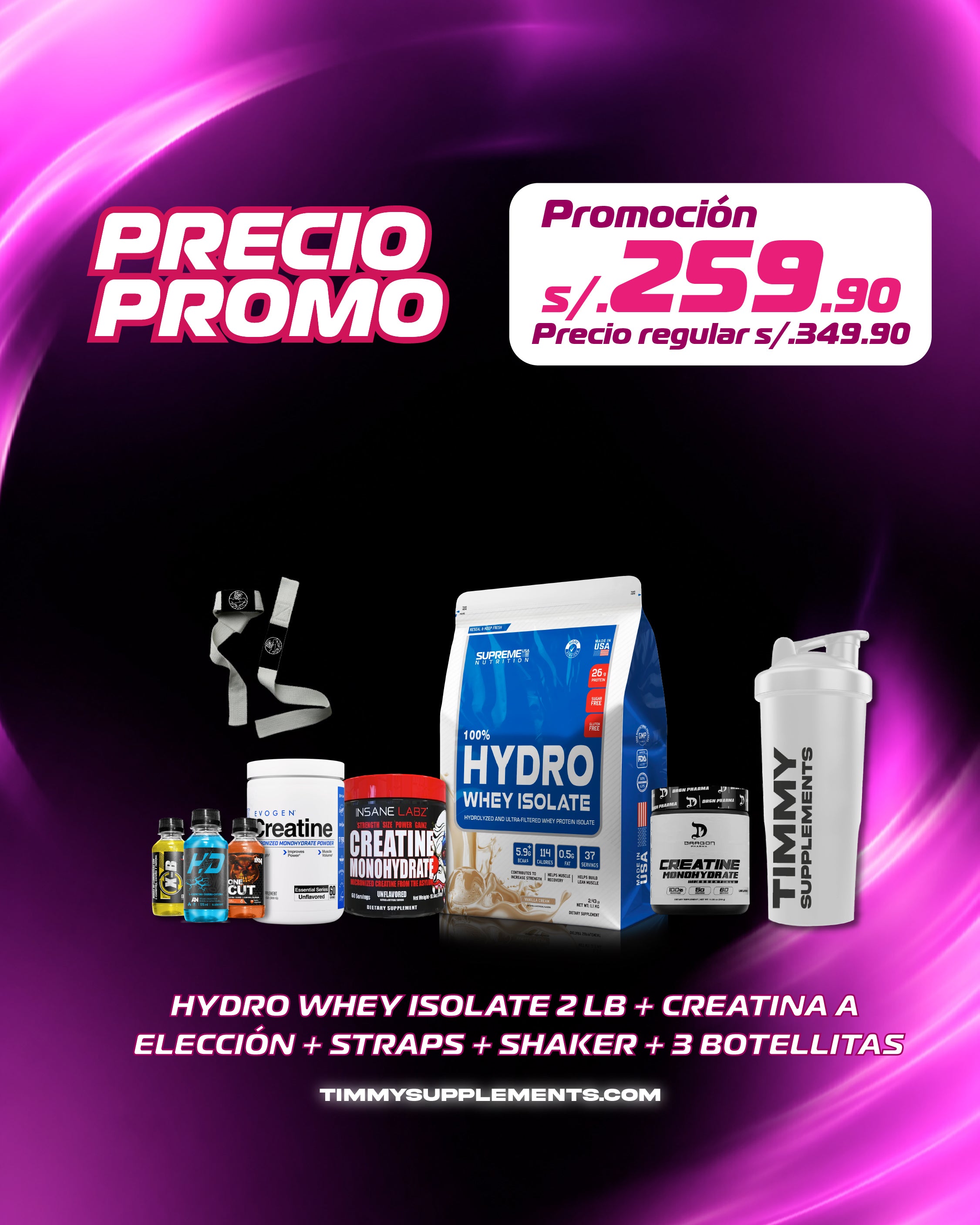 HYDRO WHEY 2LBS + CREATINA 300GR