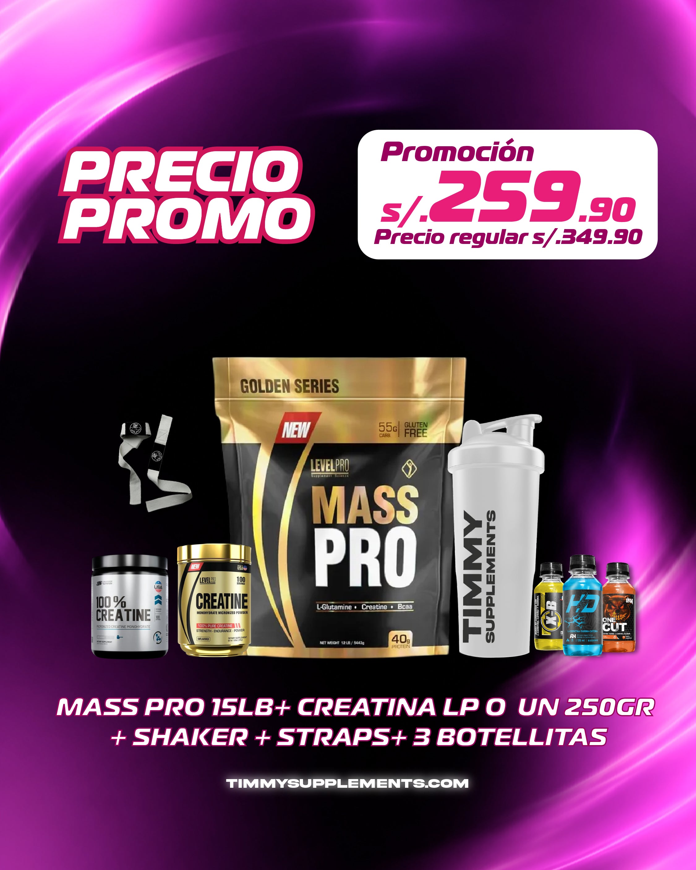 MASS PRO 15 LBS + CREATINA  250GR