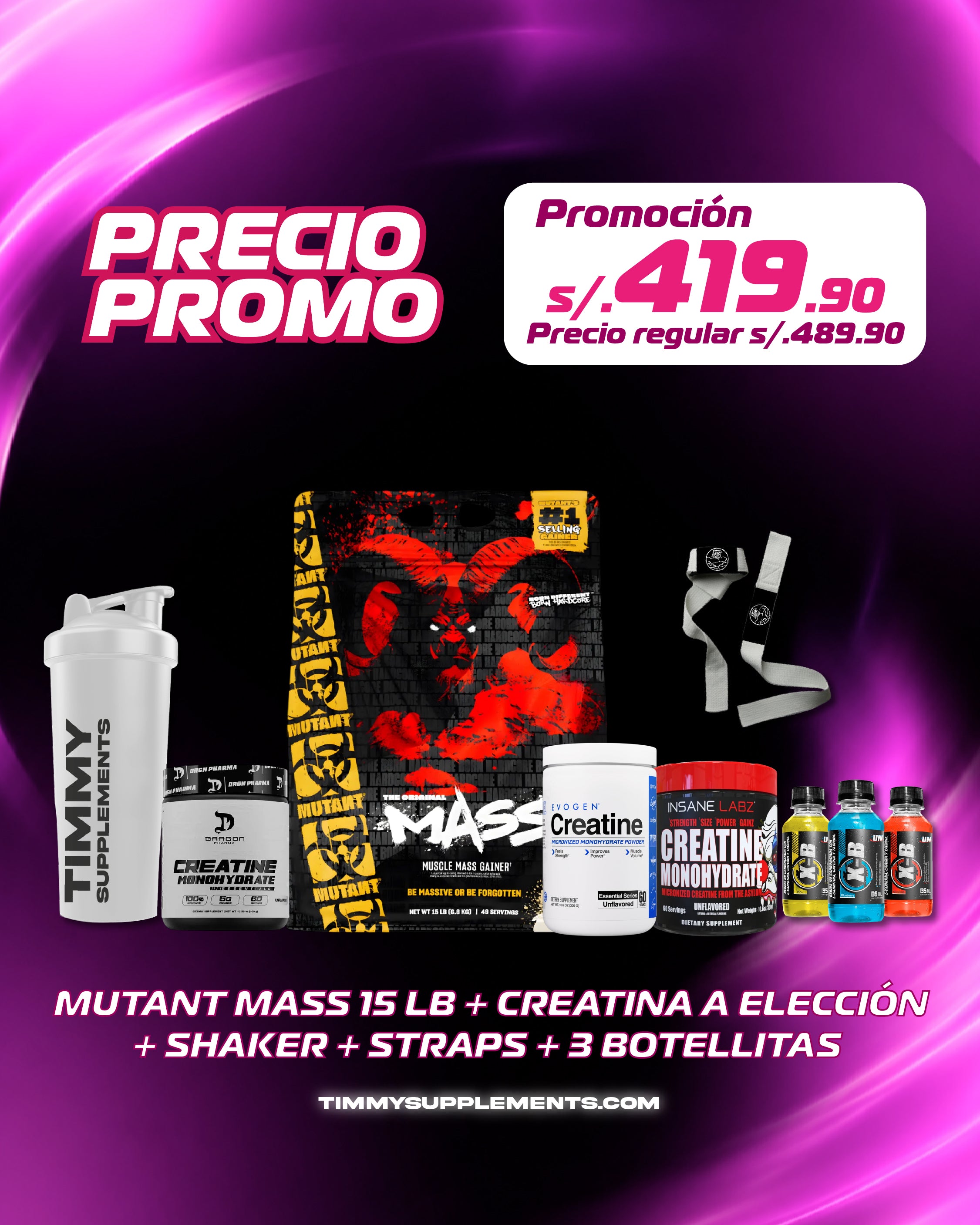 MUTANT MASS 15 LBS + CREATINA 300GR