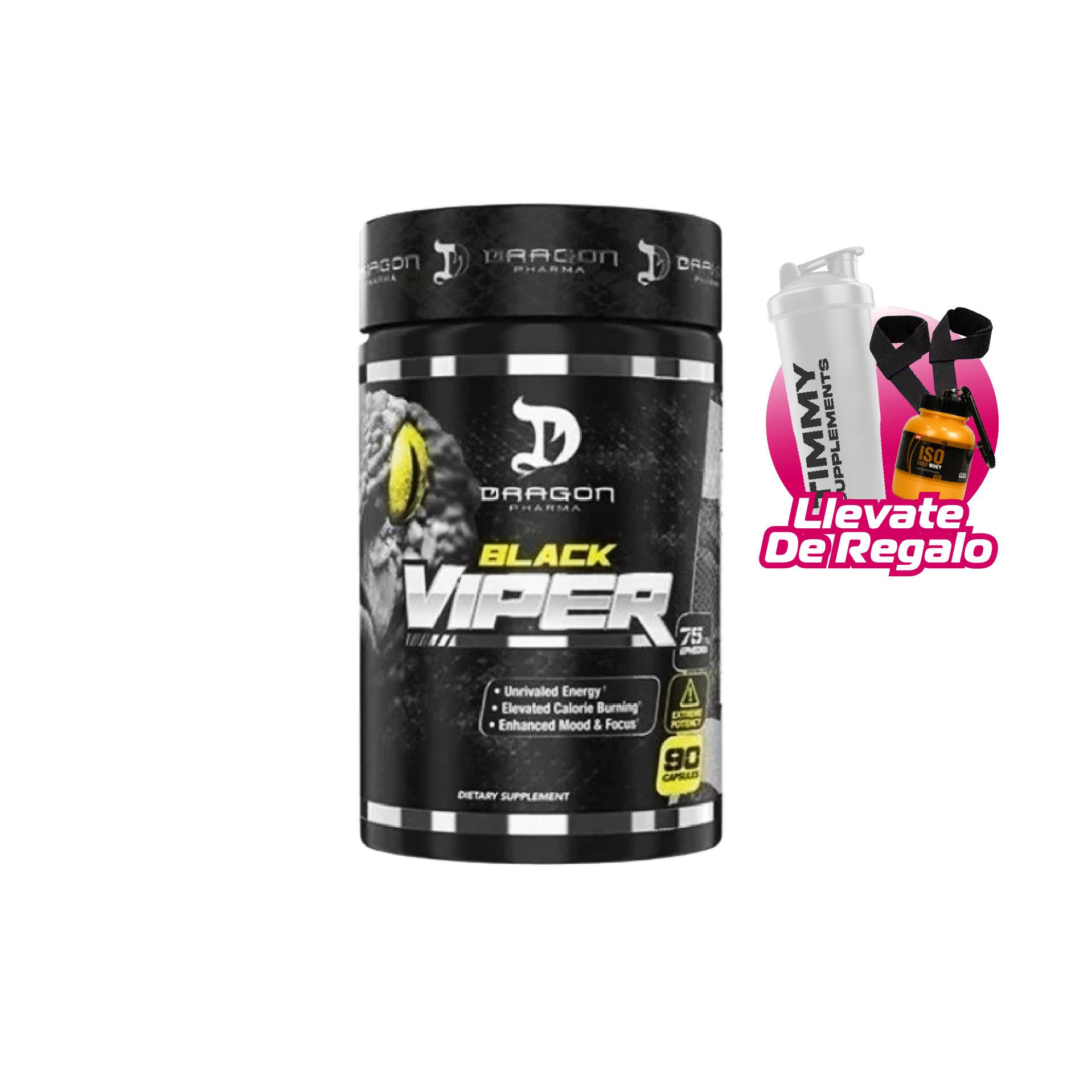 QUEMADOR GRASA DRAGON PHARMA  BLACK VIPER 90 CÁPSULAS