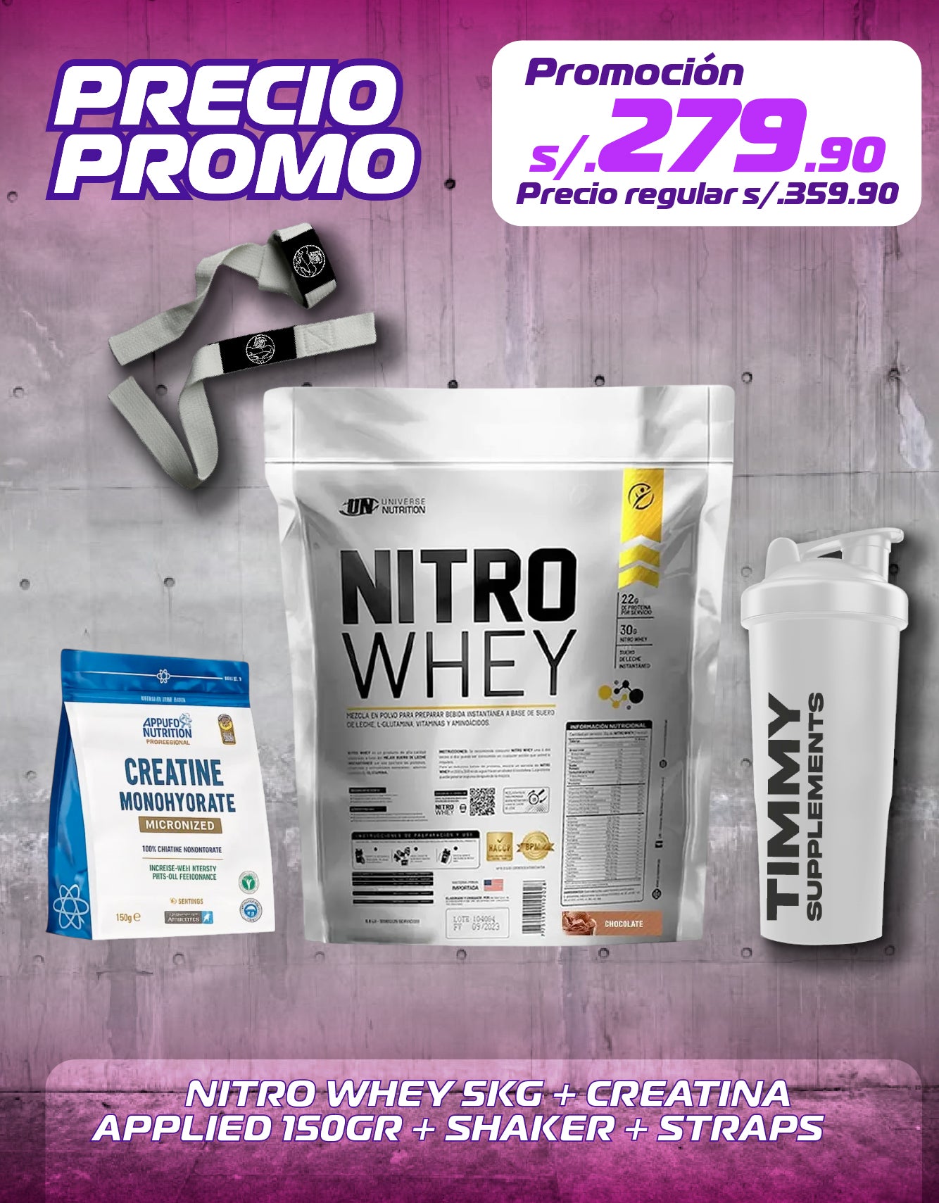 NITRO WHEY 5KG + CREATINA APPLIED 150GR