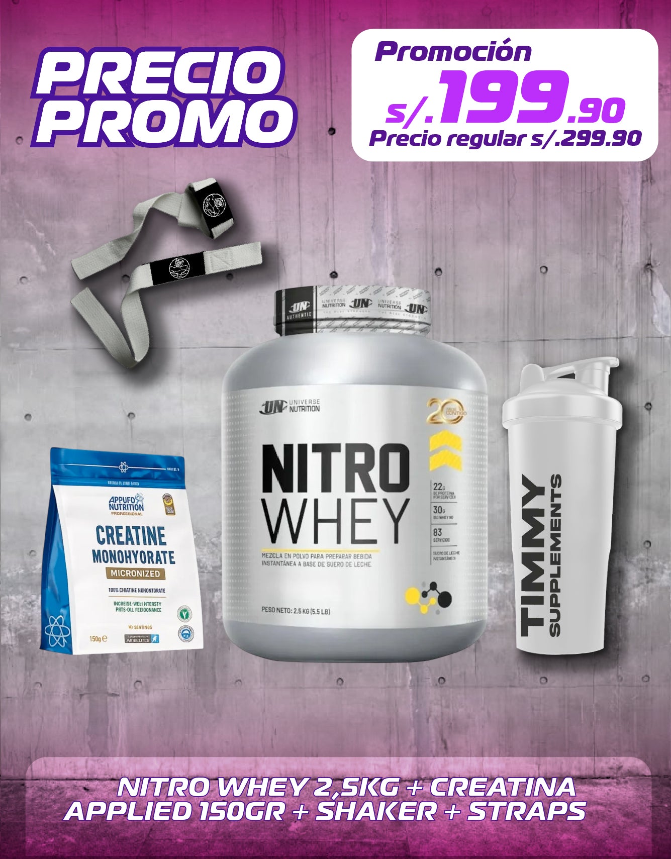 NITRO WHEY 2,5KG + CREATINA APPLIED 150GR