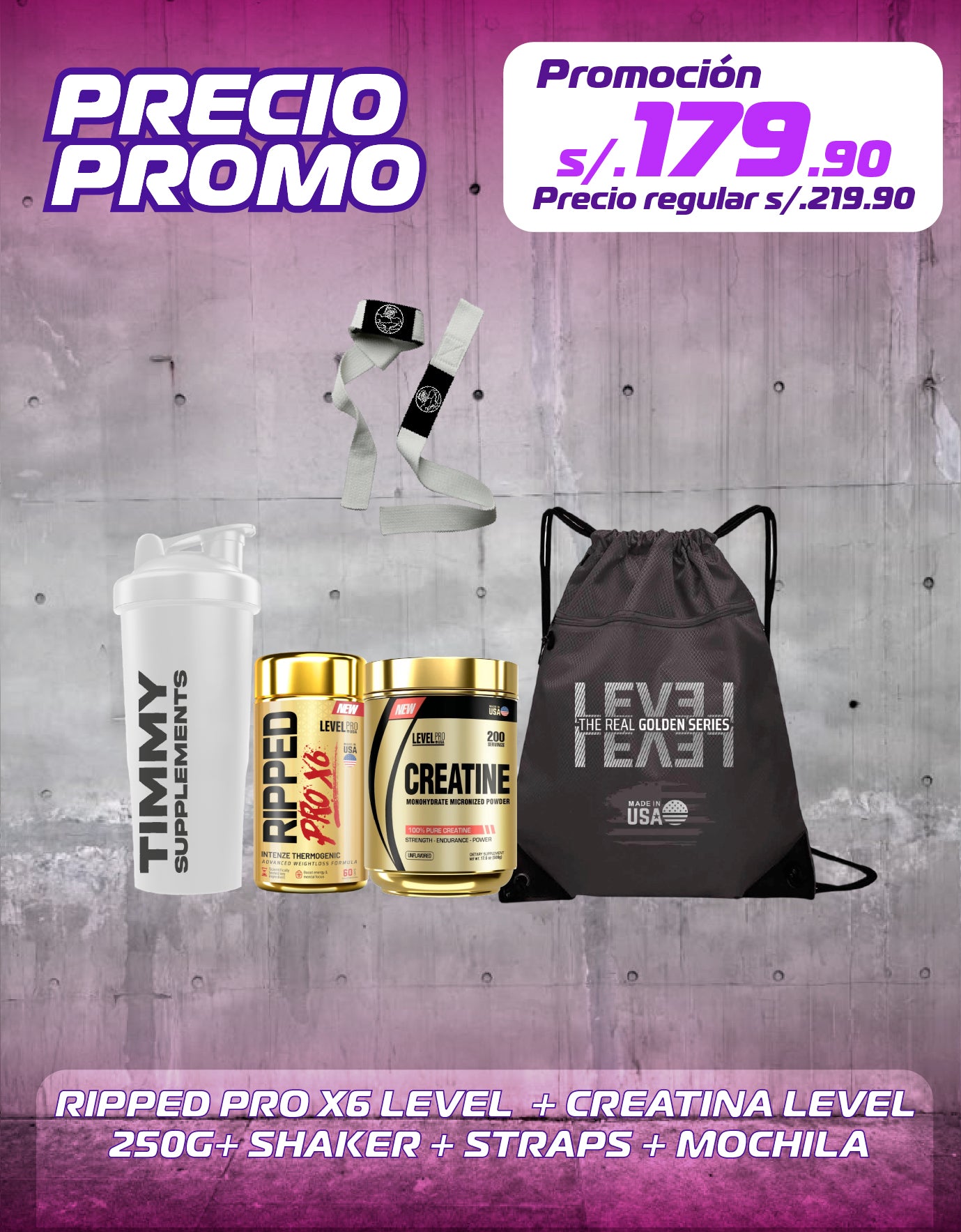 RIPPED PRO X6 LEVEL  + CREATINA LEVEL  250G