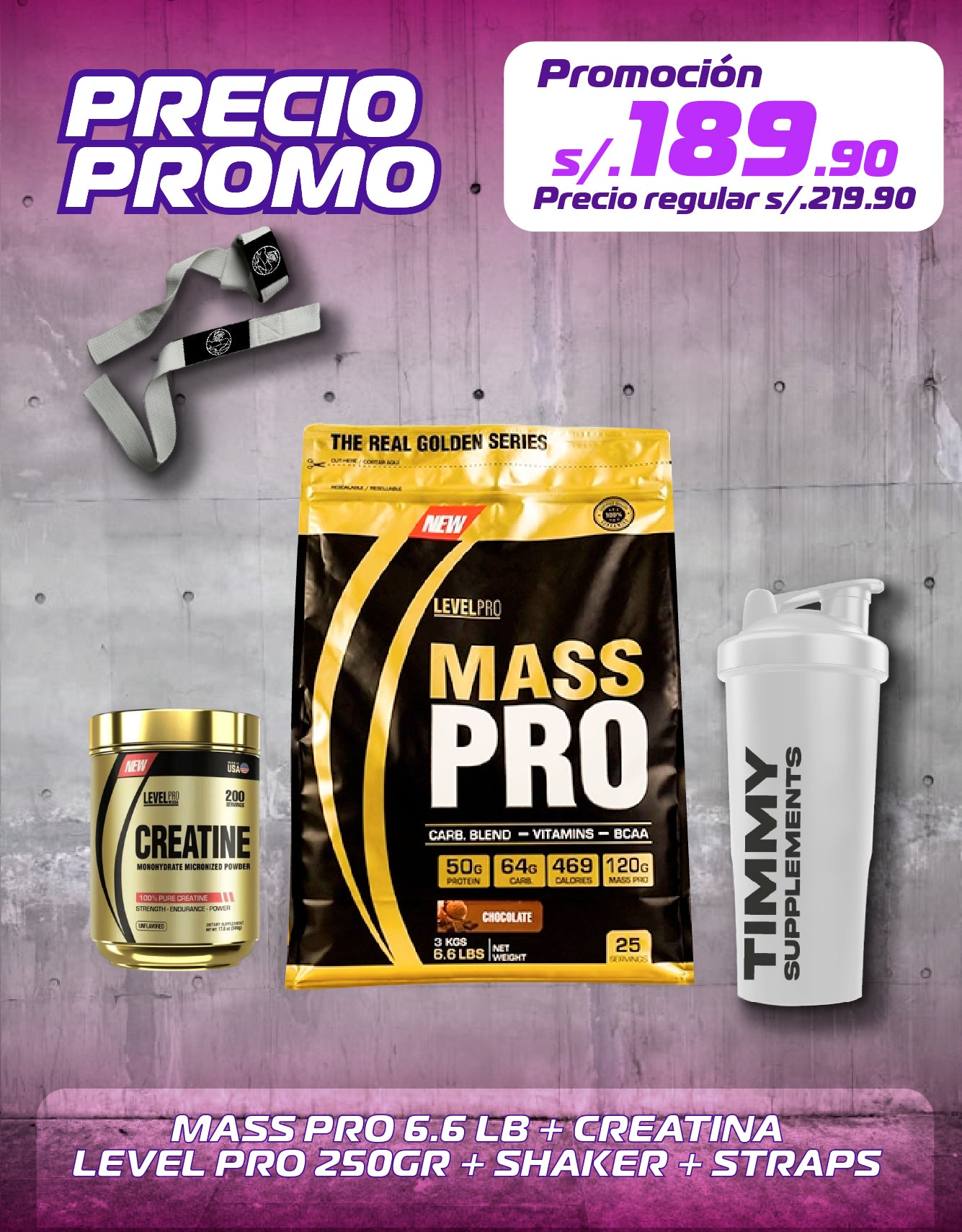 MASS PRO 6,6 LBS + CREATINA LEVEL PRO 250GR