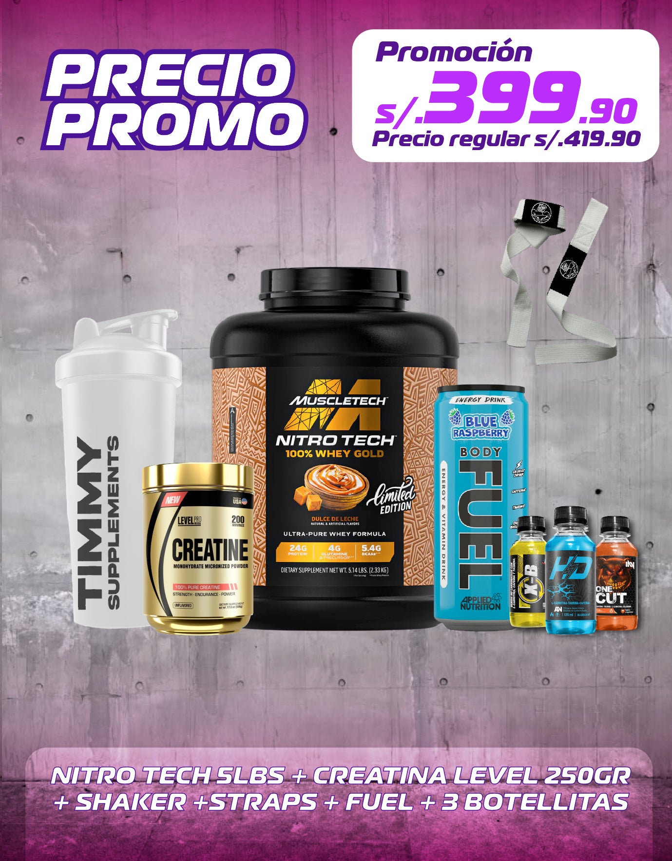 NITRO TECH 5LBS + CREATINA + FUEL