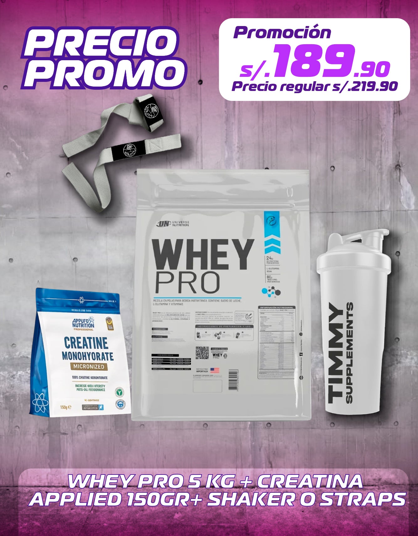 WHEY PRO 5KG + CREATINA APPLIED 150GR