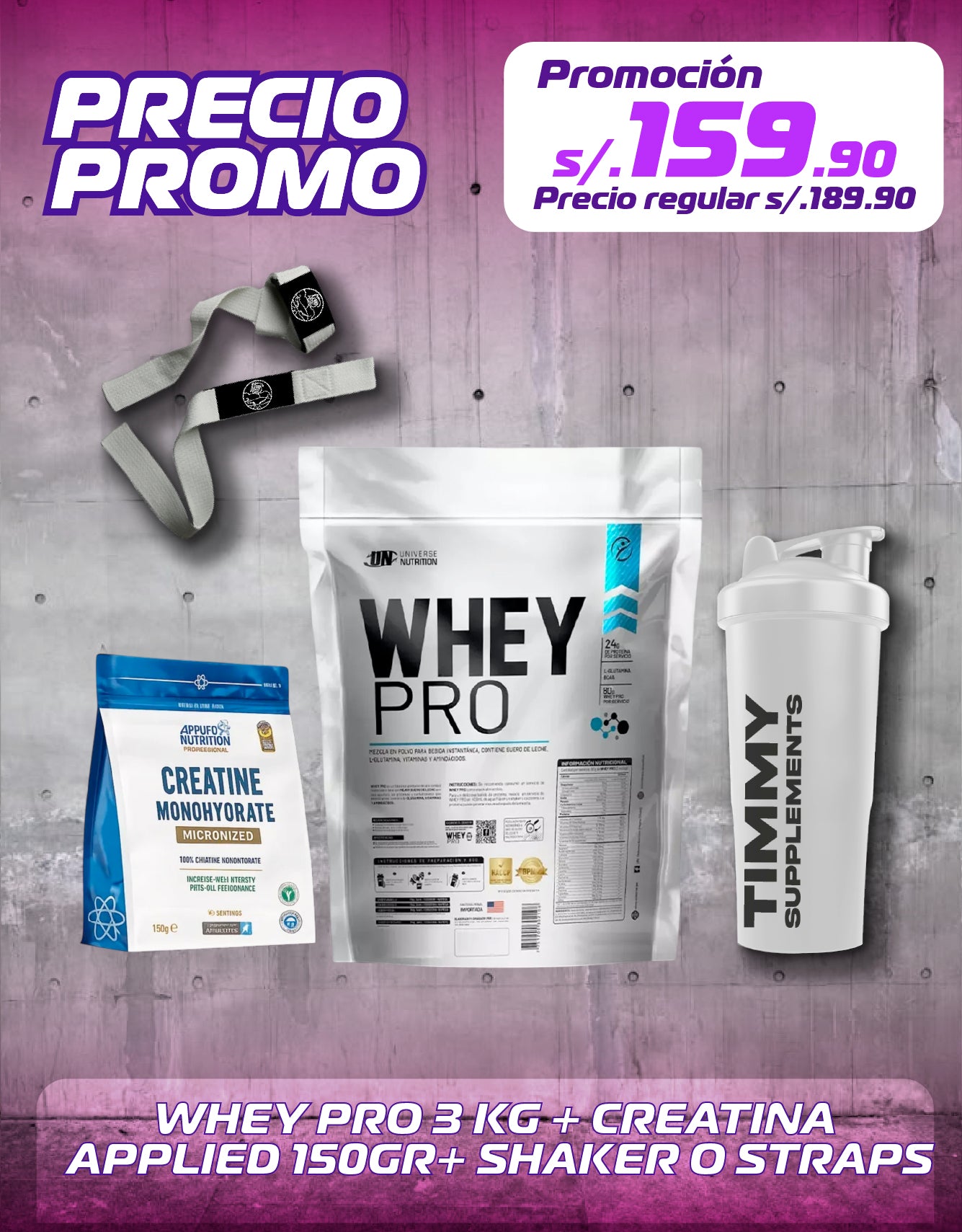 WHEY PRO 3KG + CREATINA APPLIED 150GR