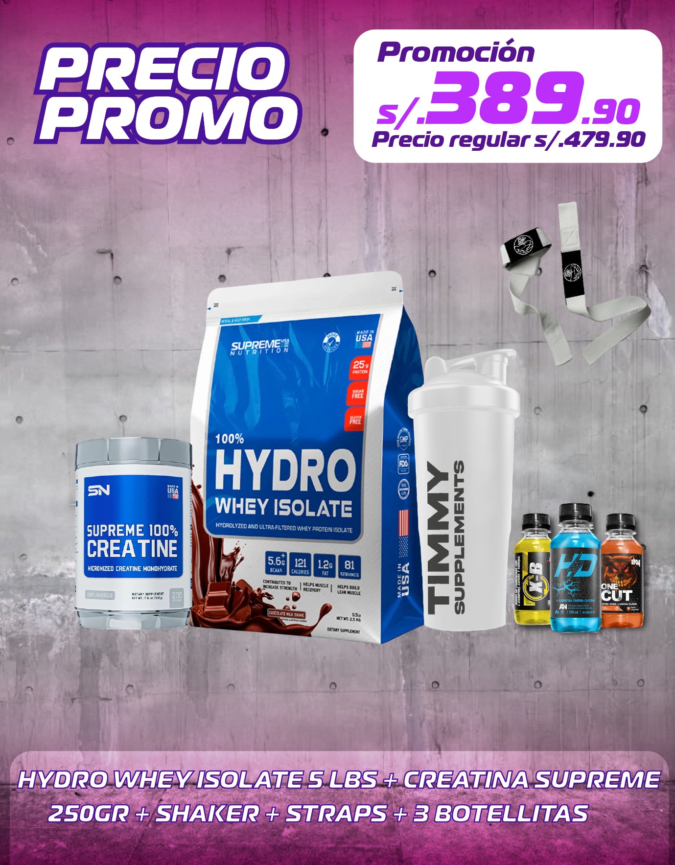HYDRO WHEY 5LBS + CREATINA SUPREME 250GR