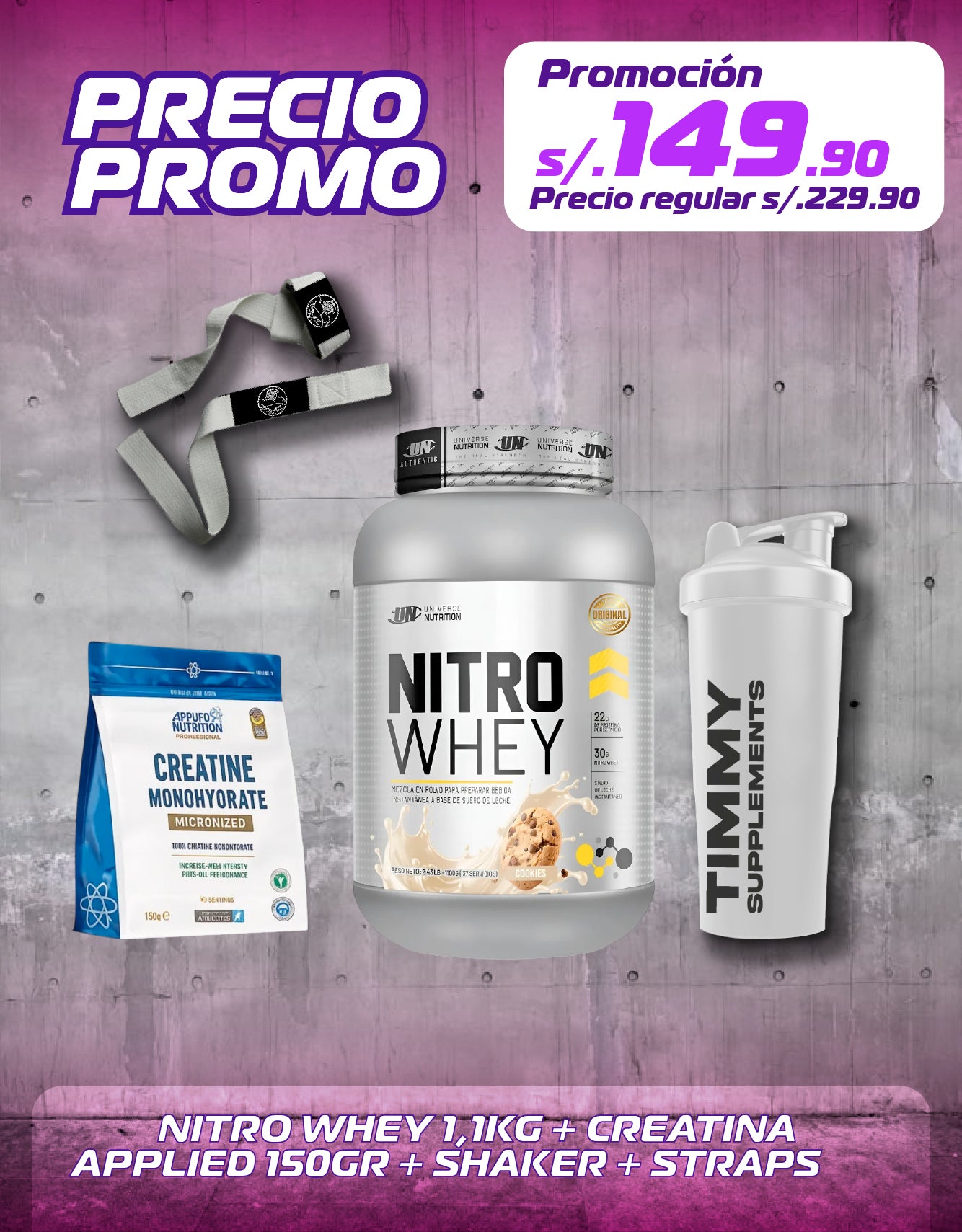 NITRO WHEY 1,1KG + CREATINA APPLIED 150GR