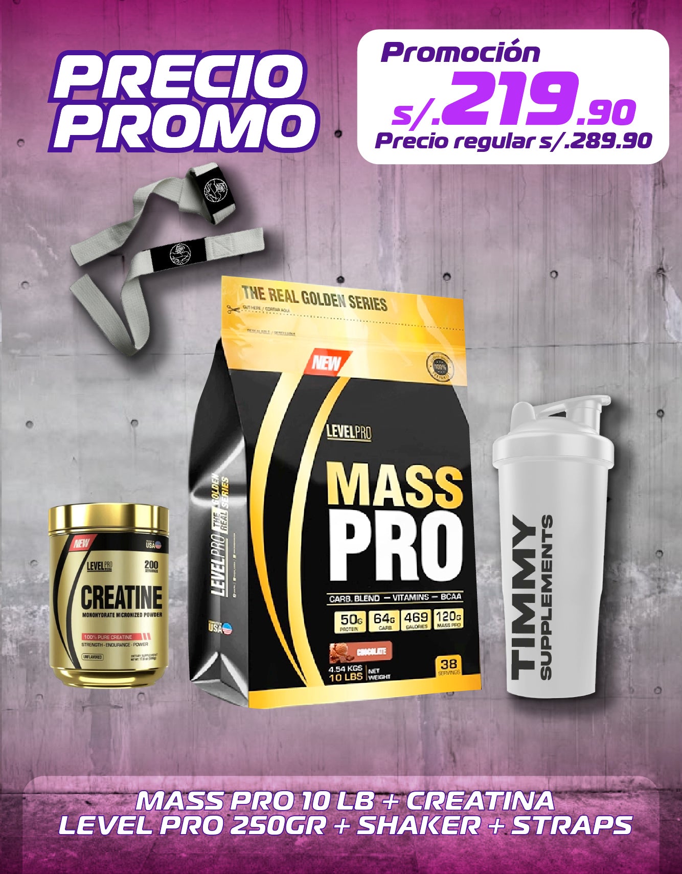 MASS PRO 10 LBS + CREATINA LEVEL PRO 250GR